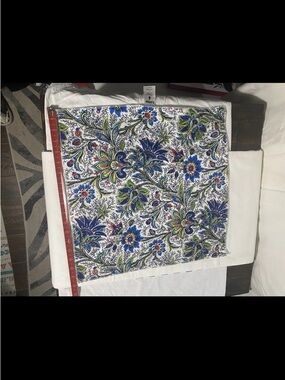 Lush Multicolor Floral Scarf/Wrap 100% Polyester 17”x17”